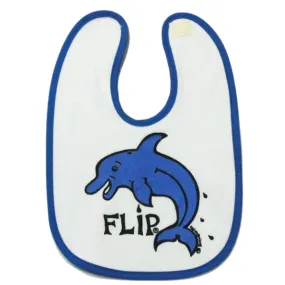Ozi Varmints Baby Bib - White/Ocean - Flip