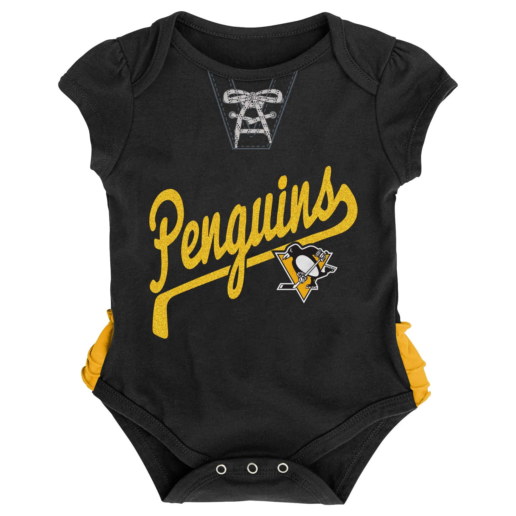 Penguins Baby Girl Creeper, Bib and Booties Set