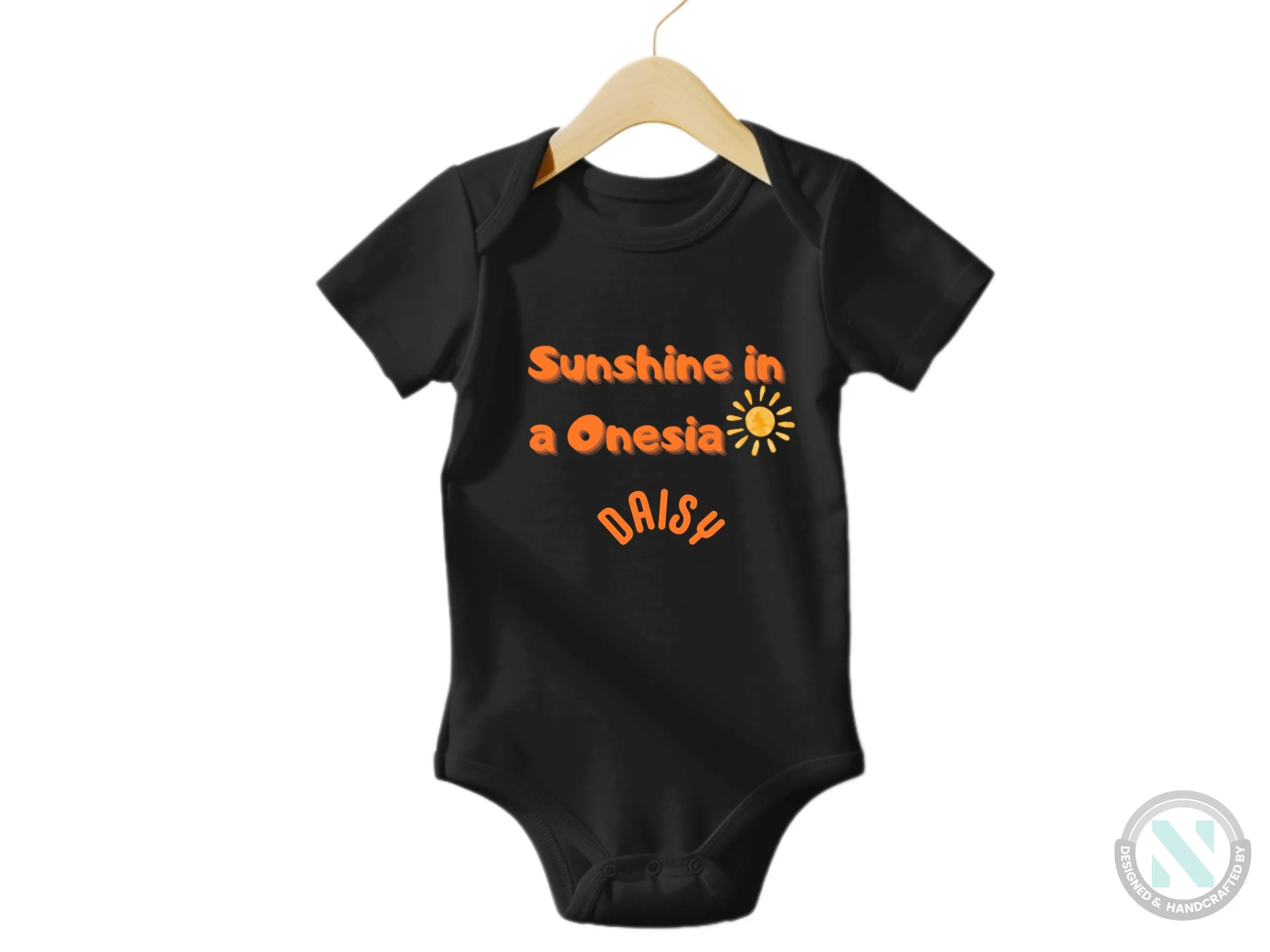Personalized Baby Bodysuit with "Sunshine in a Onesie," Perfect Birthday Gift