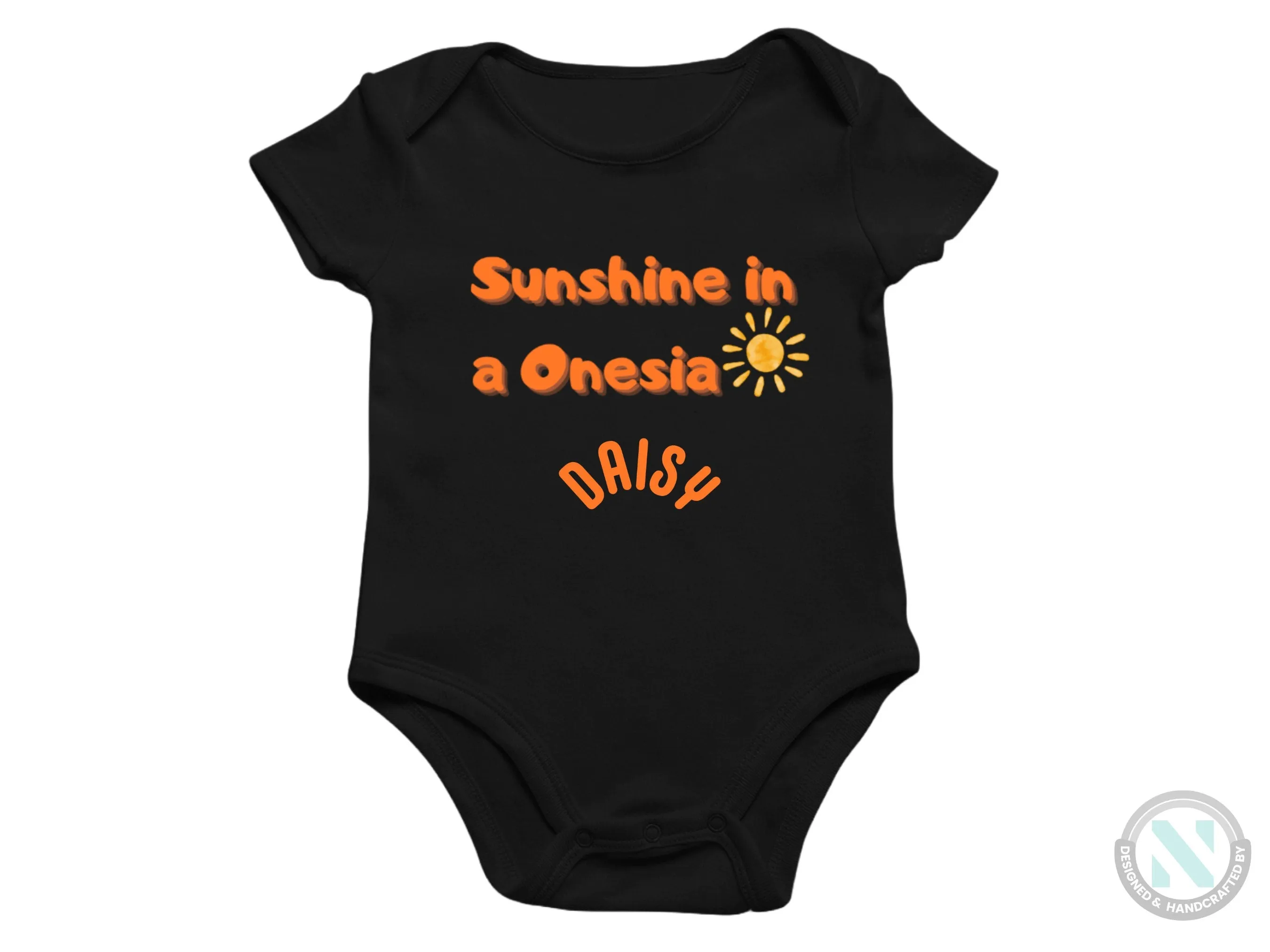 Personalized Baby Bodysuit with "Sunshine in a Onesie," Perfect Birthday Gift