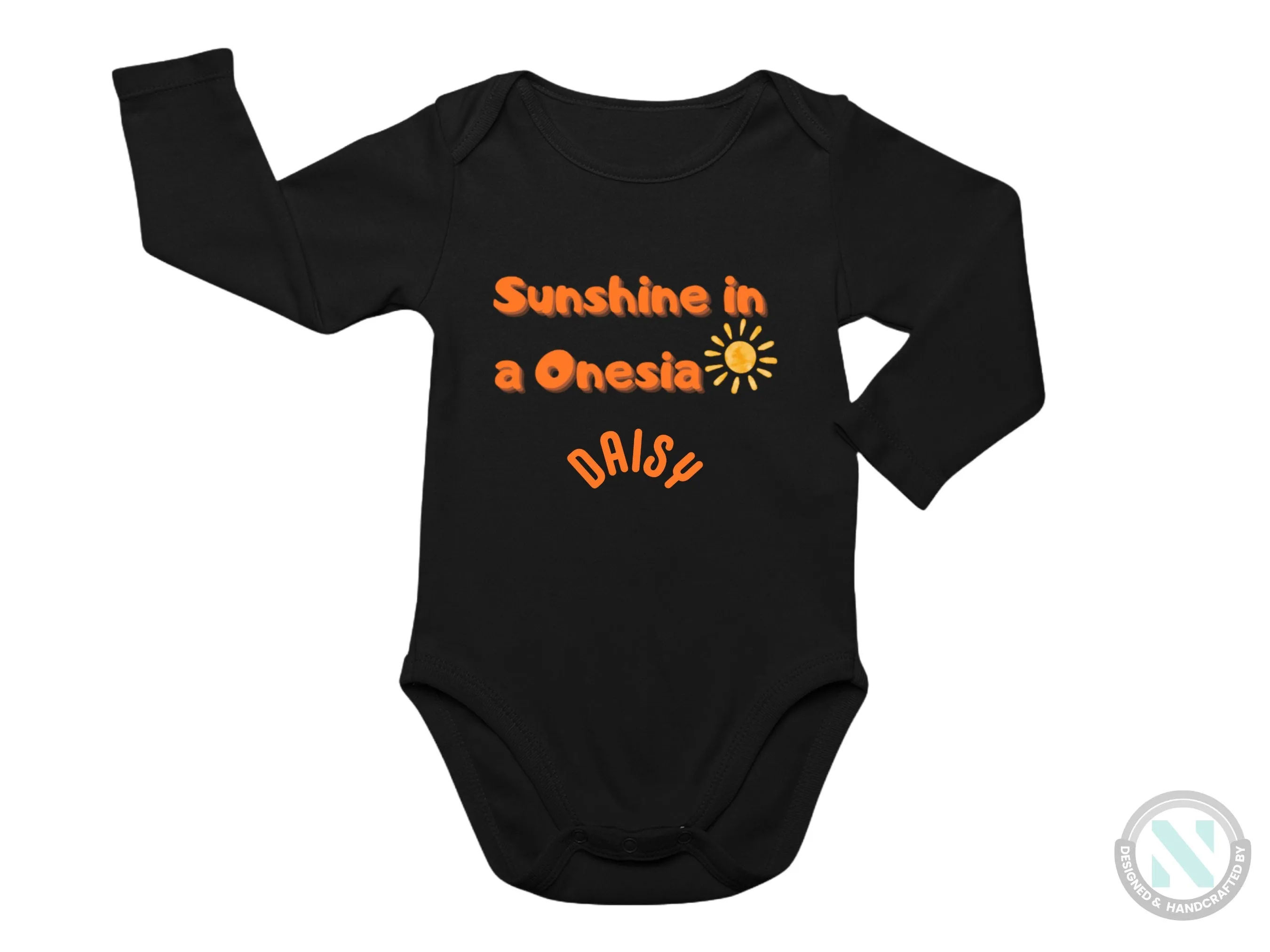 Personalized Baby Bodysuit with "Sunshine in a Onesie," Perfect Birthday Gift