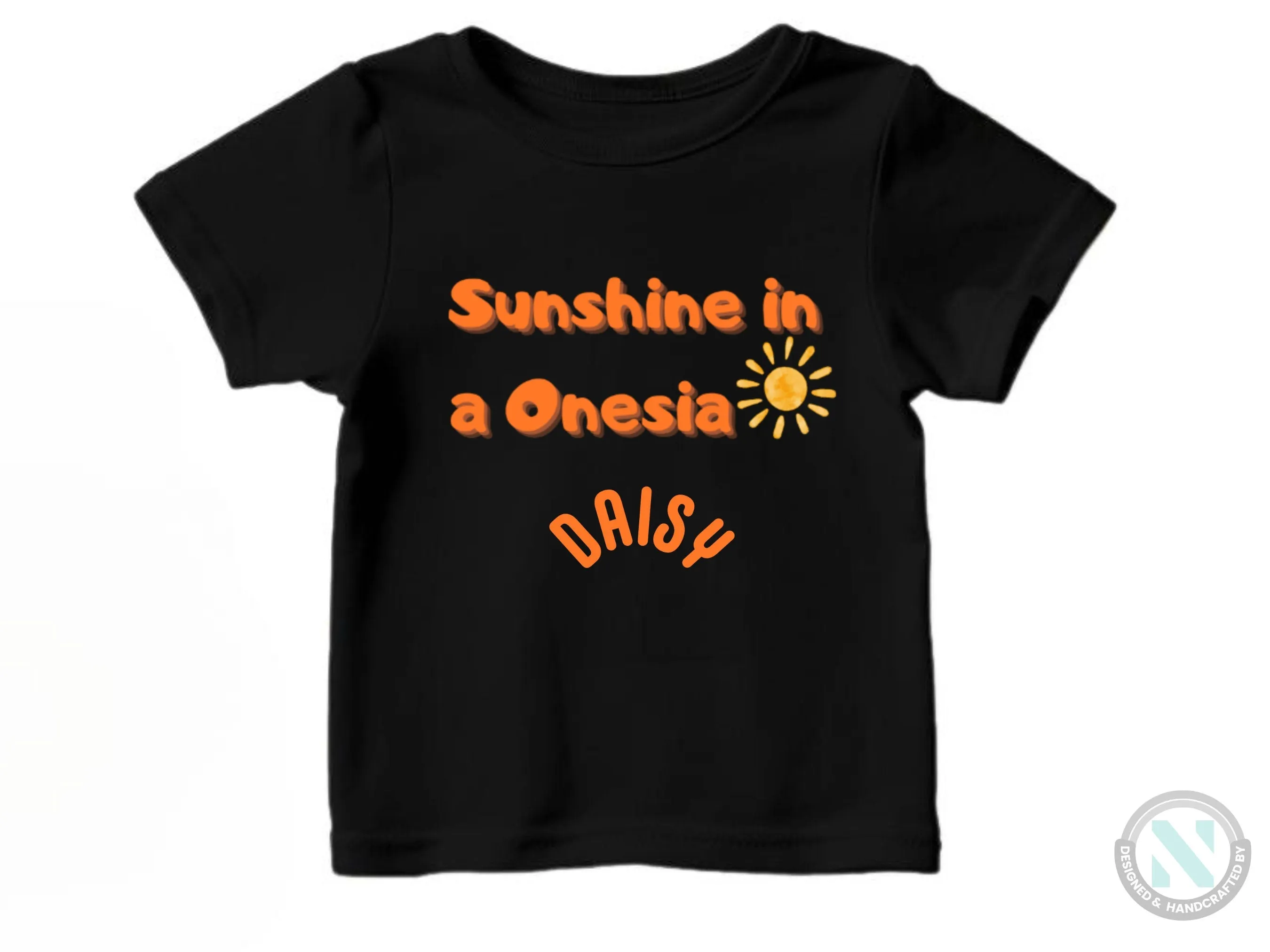 Personalized Baby Bodysuit with "Sunshine in a Onesie," Perfect Birthday Gift