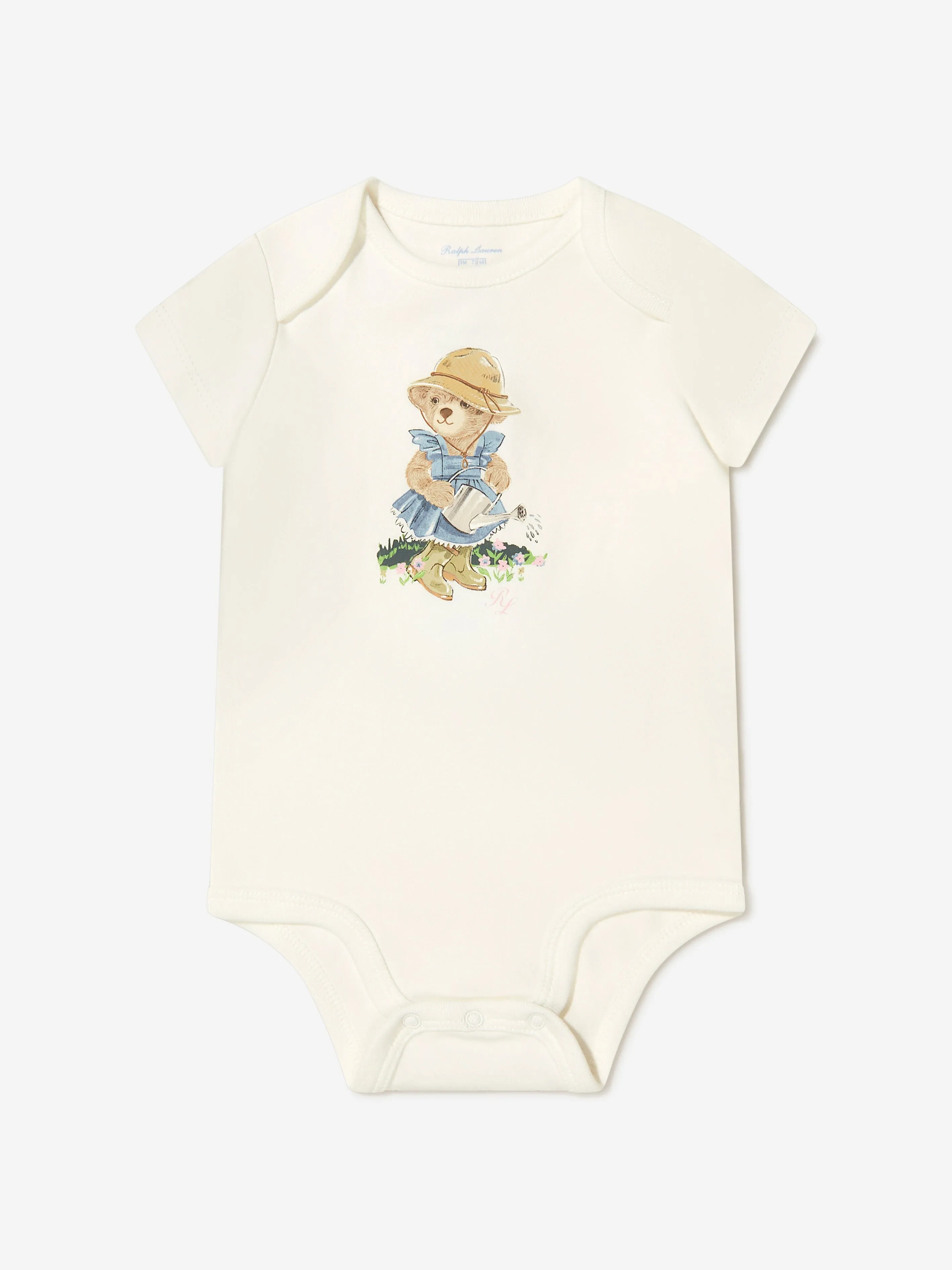Ralph Lauren Baby Girls Bear Bodysuits Gift Set in Ivory