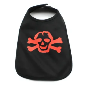 Red Scribble Skull Unisex Newborn Baby Soft Cotton Bib
