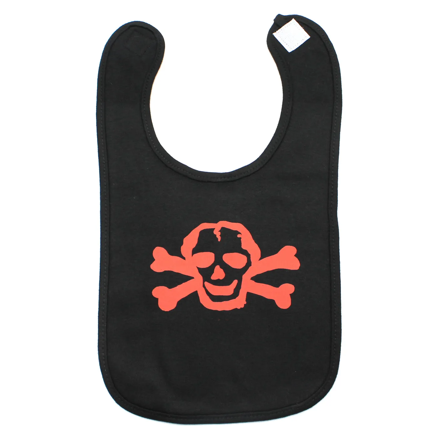 Red Scribble Skull Unisex Newborn Baby Soft Cotton Bib