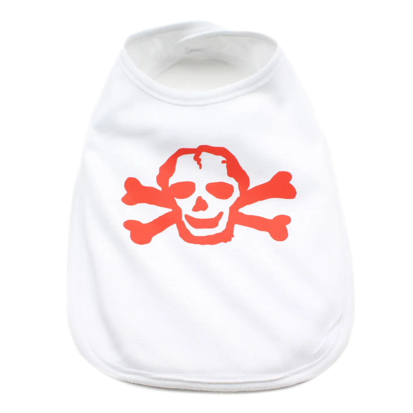 Red Scribble Skull Unisex Newborn Baby Soft Cotton Bib