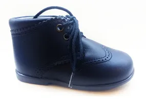 Shawn & Jeffery Navy Blue Leather Baby Bootie