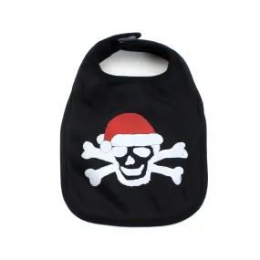 Skull Santa Hat Crossbone Christmas Unisex Baby Soft Cotton Bib