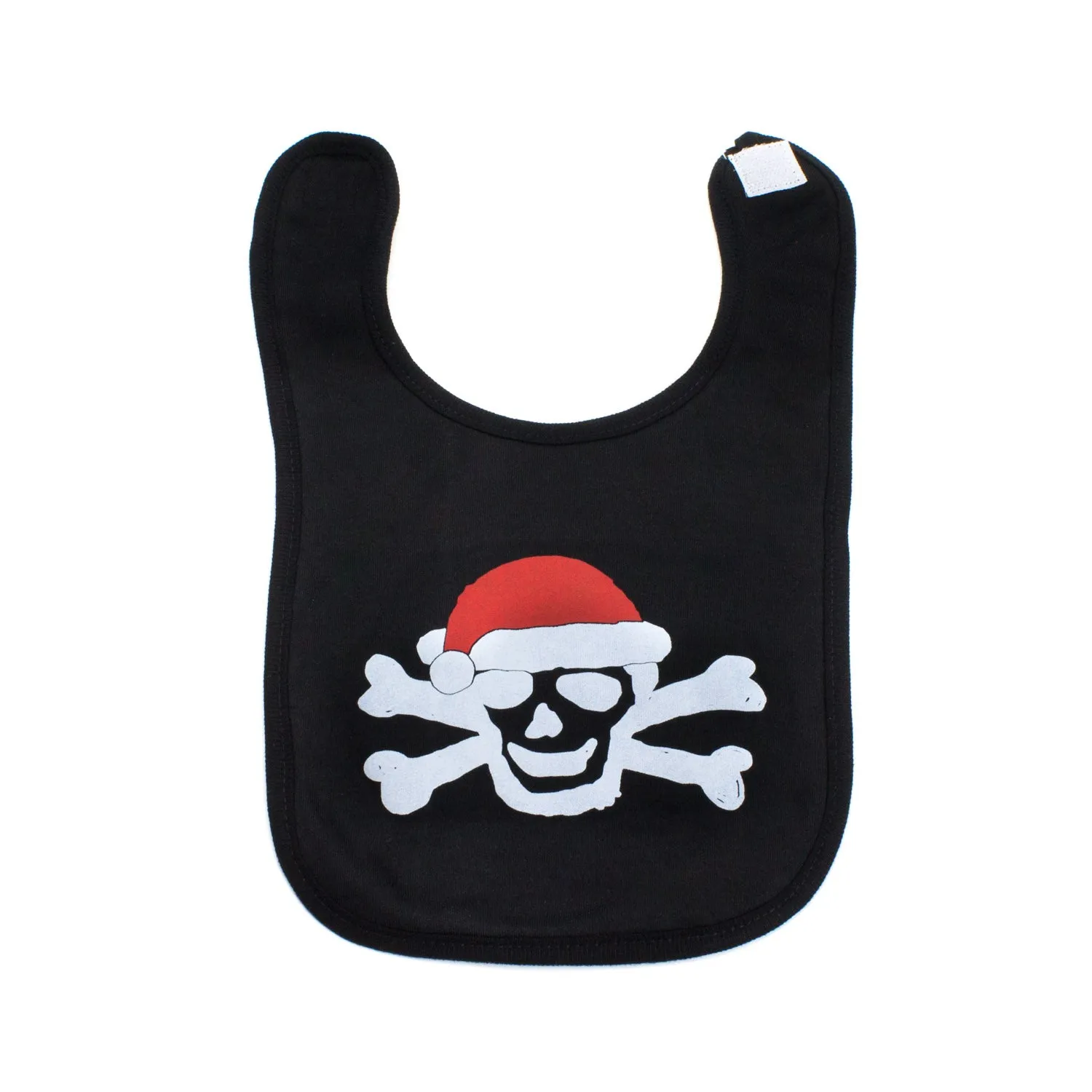 Skull Santa Hat Crossbone Christmas Unisex Baby Soft Cotton Bib