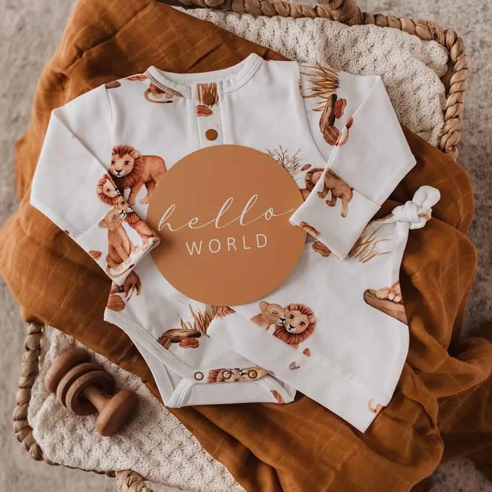 Snuggle Hunny - Organic Long Sleeve Bodysuit - Lion