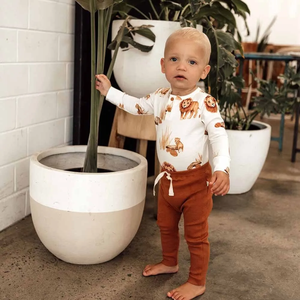 Snuggle Hunny - Organic Long Sleeve Bodysuit - Lion
