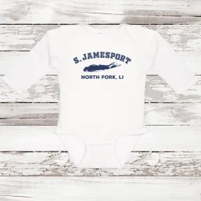 South Jamesport North Fork LI Long Sleeve Baby Onesie | Classic Colors