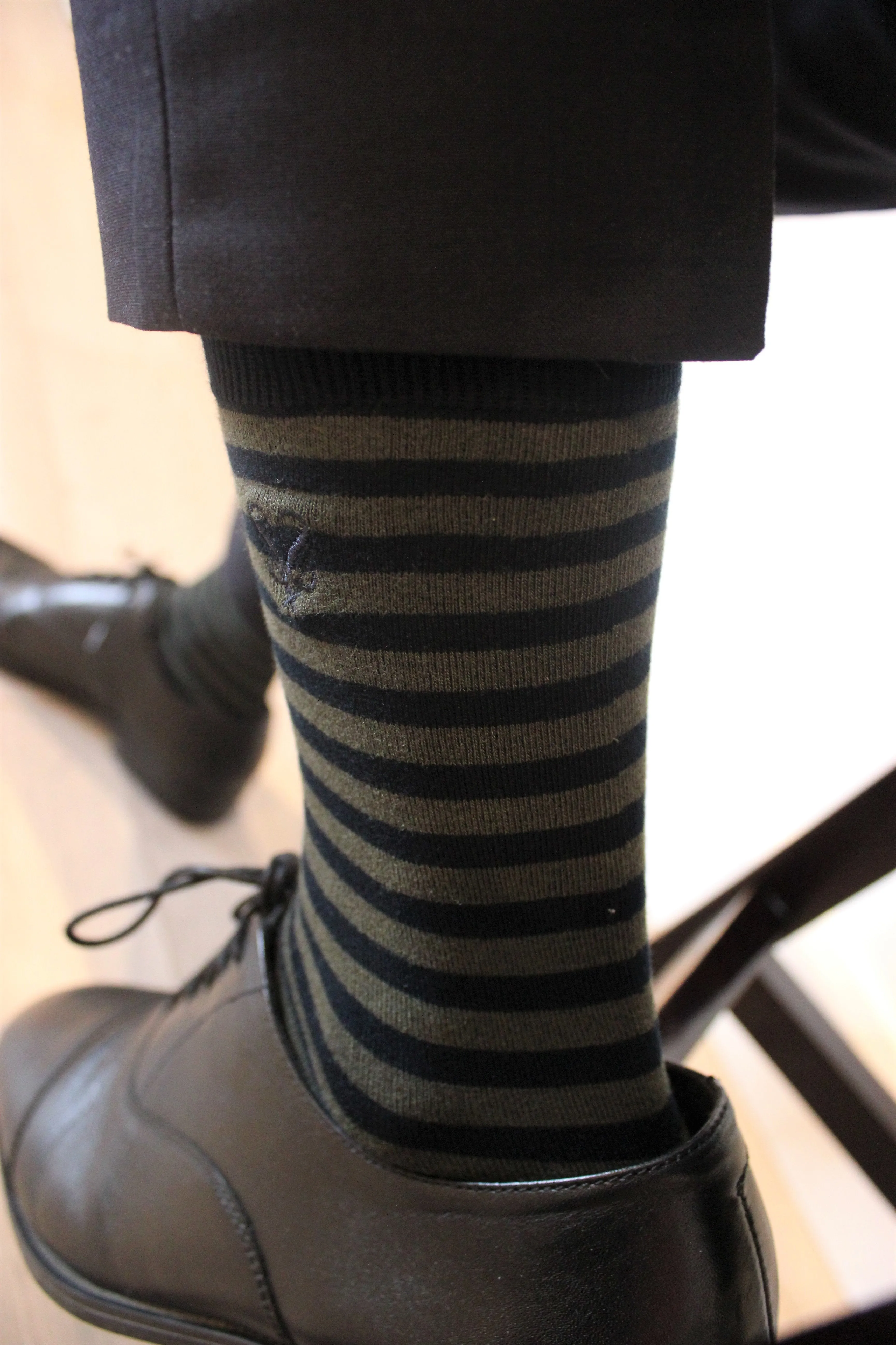 The Earl Striped Bamboo Socks - Midnight Blue