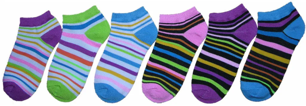 toddler's no show socks - striped patterns - size 2-4 Case of 360