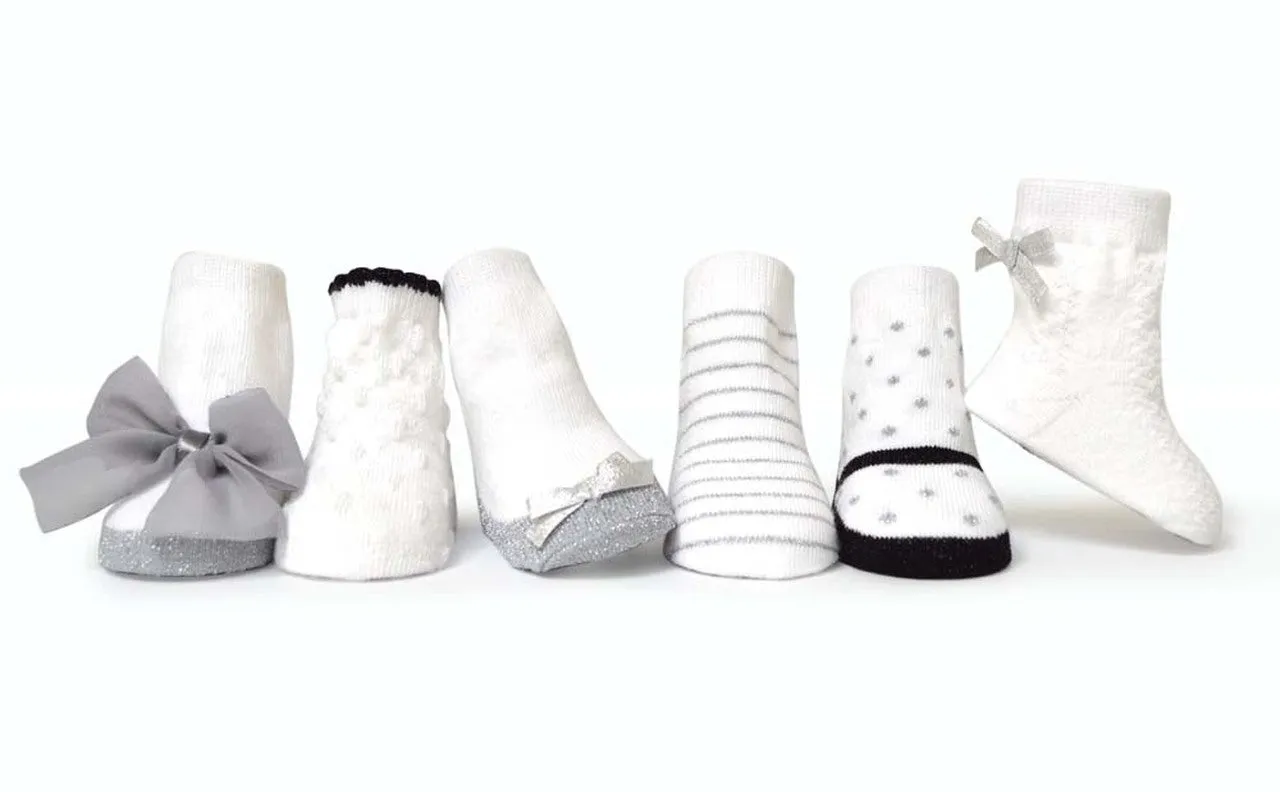 Trumpette Bootie Ava's Neutral Socks, 6 Pack