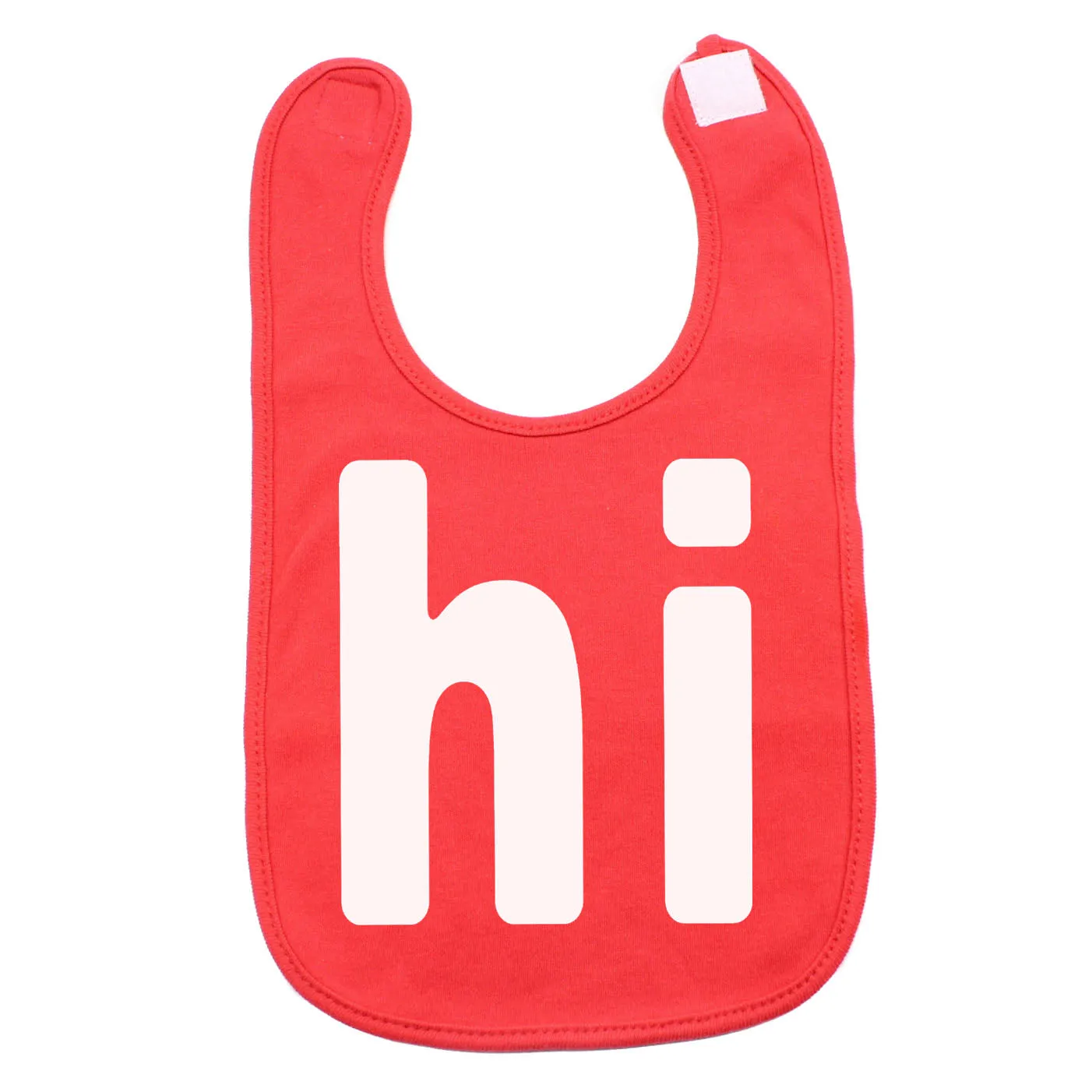 White "HI" Cute Unisex Newborn Baby Soft Cotton Bib