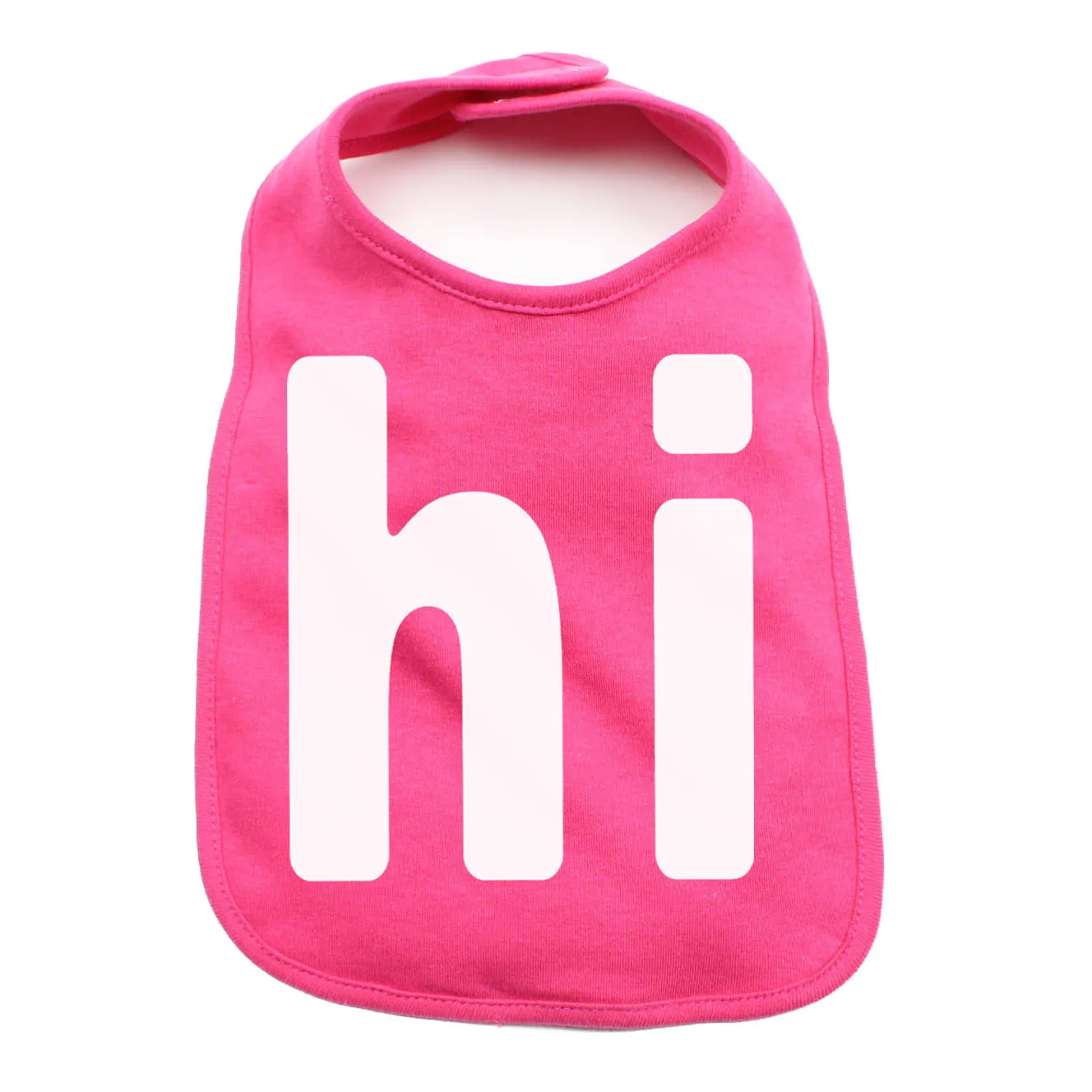 White "HI" Cute Unisex Newborn Baby Soft Cotton Bib