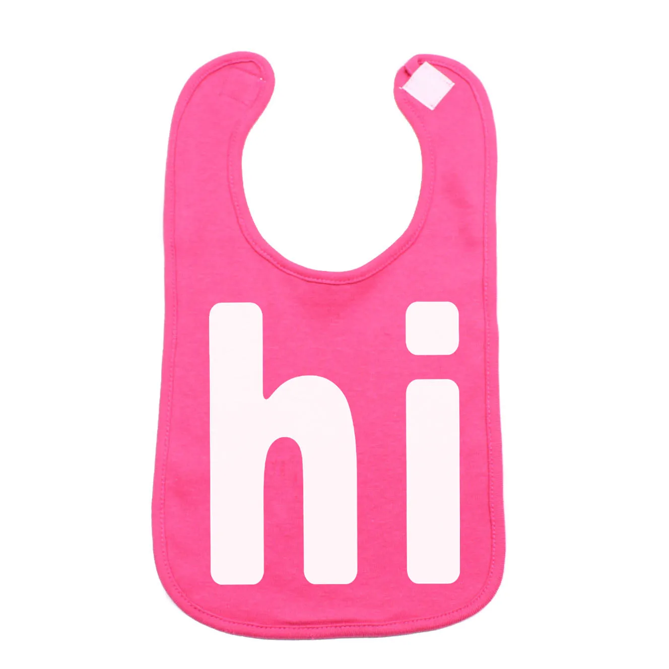White "HI" Cute Unisex Newborn Baby Soft Cotton Bib