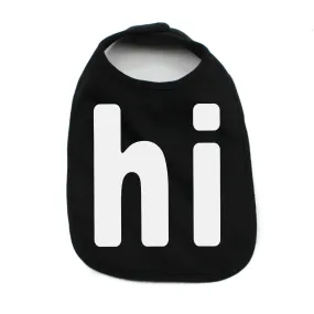 White "HI" Cute Unisex Newborn Baby Soft Cotton Bib