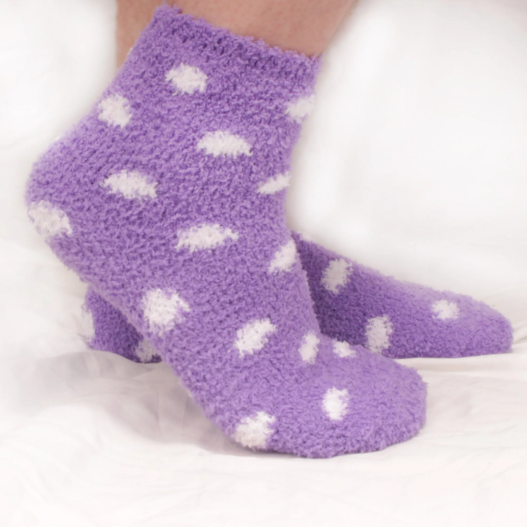Women's Fuzzy Polka Dots Socks - 8 Pair