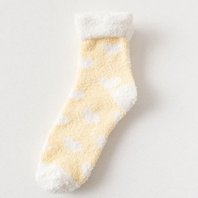 Women's Warm Fluffy Heart Ankle Socks Clearance
