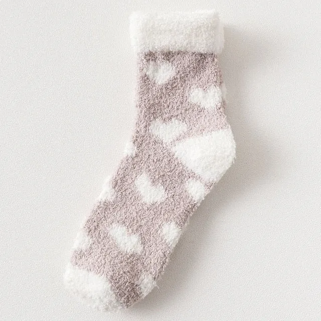 Women's Warm Fluffy Heart Ankle Socks Clearance