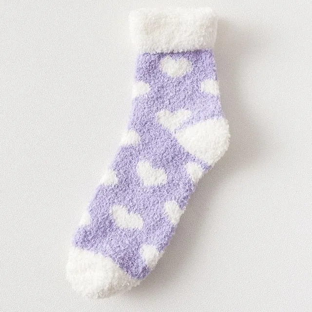 Women's Warm Fluffy Heart Ankle Socks Clearance