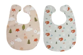 Woodland Muslin Cotton Bib Set